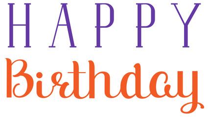 Happy Birthday type ornate lettering text isolated on white