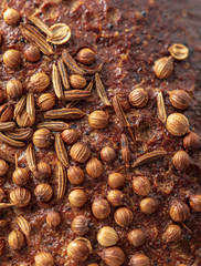 Sesame rye bread as a background