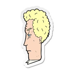 sticker of a cartoon annoyed man
