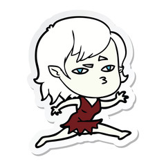 sticker of a cartoon vampire girl