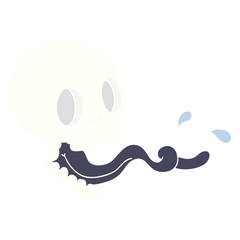 quirky hand drawn cartoon skull