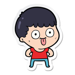 sticker of a cartoon man staring