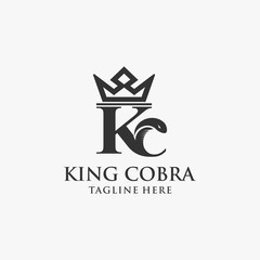 Letter KC king cobra logo design