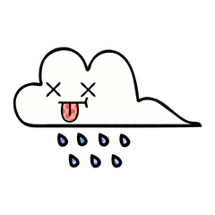 comic book style cartoon rain cloud