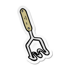 sticker of a cartoon potato masher