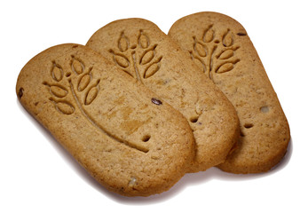 Cookies isolated on white background. Sweet cookies. Homemade dough.