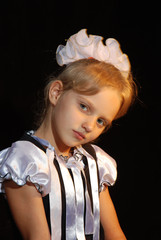 portrait of a little girl first-grader