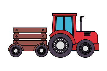 Obraz na płótnie Canvas tractor with trailer farm