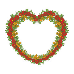 Vector illustration various shapes of rose frames hand drawn