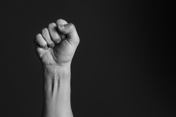 Fototapeta premium make a fist symbol. black and white