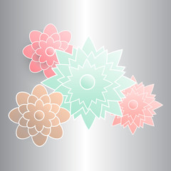 Paper volume flower on grey background for designers and illustrators.