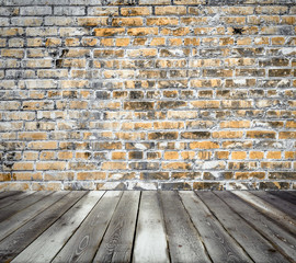 old room with brick wall