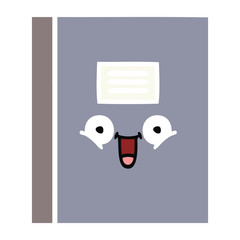 flat color retro cartoon notebook