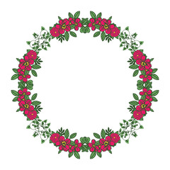 Vector illustration design crowd floral frame hand drawn