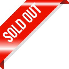 Corner Sold Out Ribbon Banner Vector, Illustration
