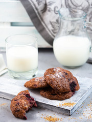 Cherry Cookies with Milk