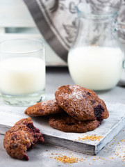 Cherry Cookies with Milk