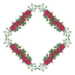 Vector illustration design crowd floral frame hand drawn