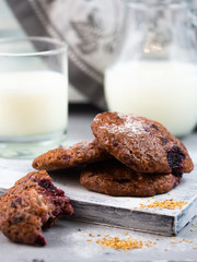Cherry Cookies with Milk