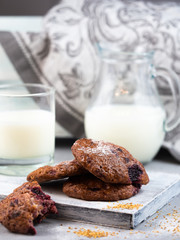 Cherry Cookies with Milk