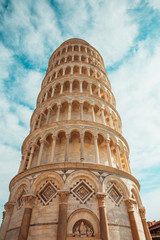 Leaning Tower of Pisa and Surrounding Buildings and City of Pisa