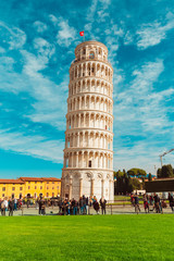 Leaning Tower of Pisa and Surrounding Buildings and City of Pisa