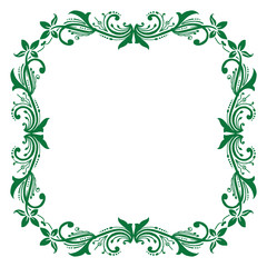 Vector illustration green leaf flower frame decor hand drawn