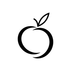 Apple fruit icon design template vector isolated