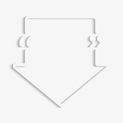 Template vector quote. Arrow bracket empty frame.