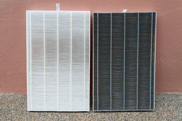 New and old dirty air filter for Air Purifier.