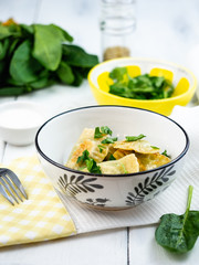 fried spinach ravioli