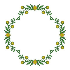 Obraz premium Vector illustration yellow flower frame hand drawn