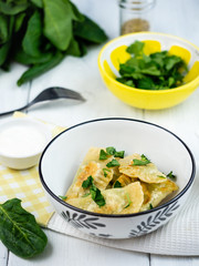 fried spinach ravioli
