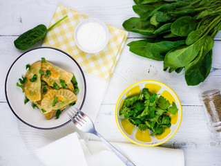 fried spinach ravioli