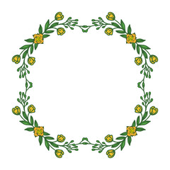 Fototapeta premium Vector illustration yellow flower frame hand drawn