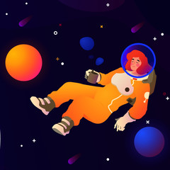 Vector ilustración de astronauta mujer © Silvak