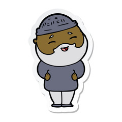 Obraz premium sticker of a cartoon happy bearded man