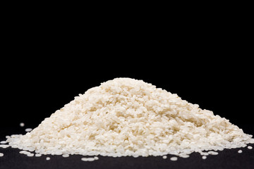 Rice on Black Background