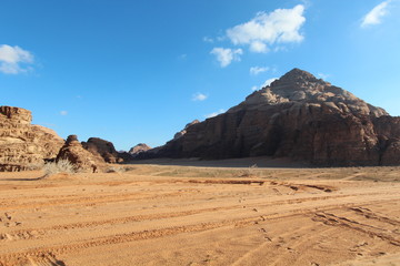 Naklejka na ściany i meble desert landscape sand sky background travel
