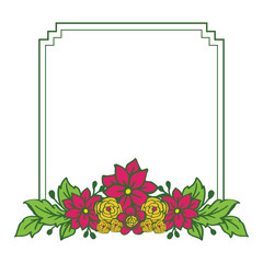 Vector illustration colorful flower frame decoration hand drawn