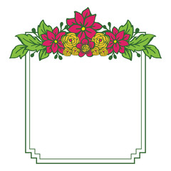 Vector illustration colorful flower frame decoration hand drawn