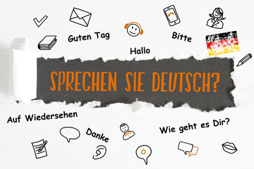 Ein Blatt Papier und Frage Sprechen Sie deutsch