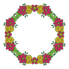Vector illustration colorful flower frame decoration hand drawn