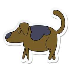 sticker of a quirky hand drawn cartoon dog