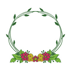 Vector illustration greeting card with colorful flower frame texture hand drawn