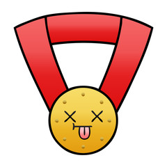 gradient shaded cartoon gold medal