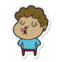 sticker of a cartoon man singing