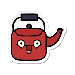 sticker of a cute cartoon kettle