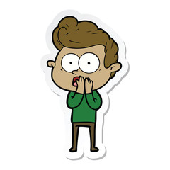 sticker of a cartoon staring man