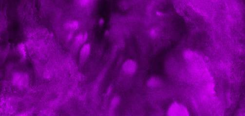 Bright magenta and purple neon watercolor background. Paper textured aquarelle canvas for modern creative design. Abstract vivid pink hand drawn multicolor texture water color painted illustration